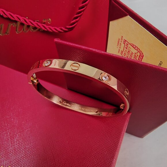 Cartier classic diamond-studded wide bracelet - Picture 5 of 6